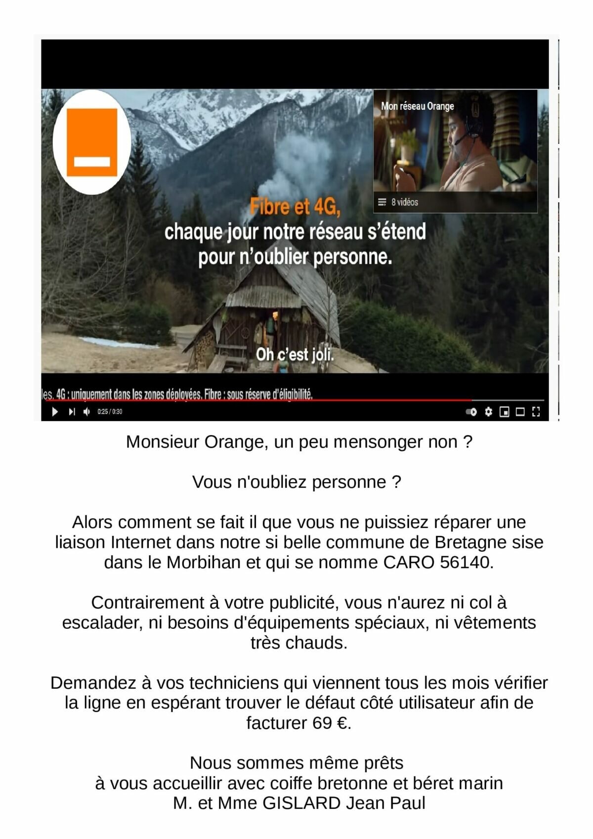 à Caro, Morbihan : chaque jour le réseau Orange s’étend pour n’oublier personne !